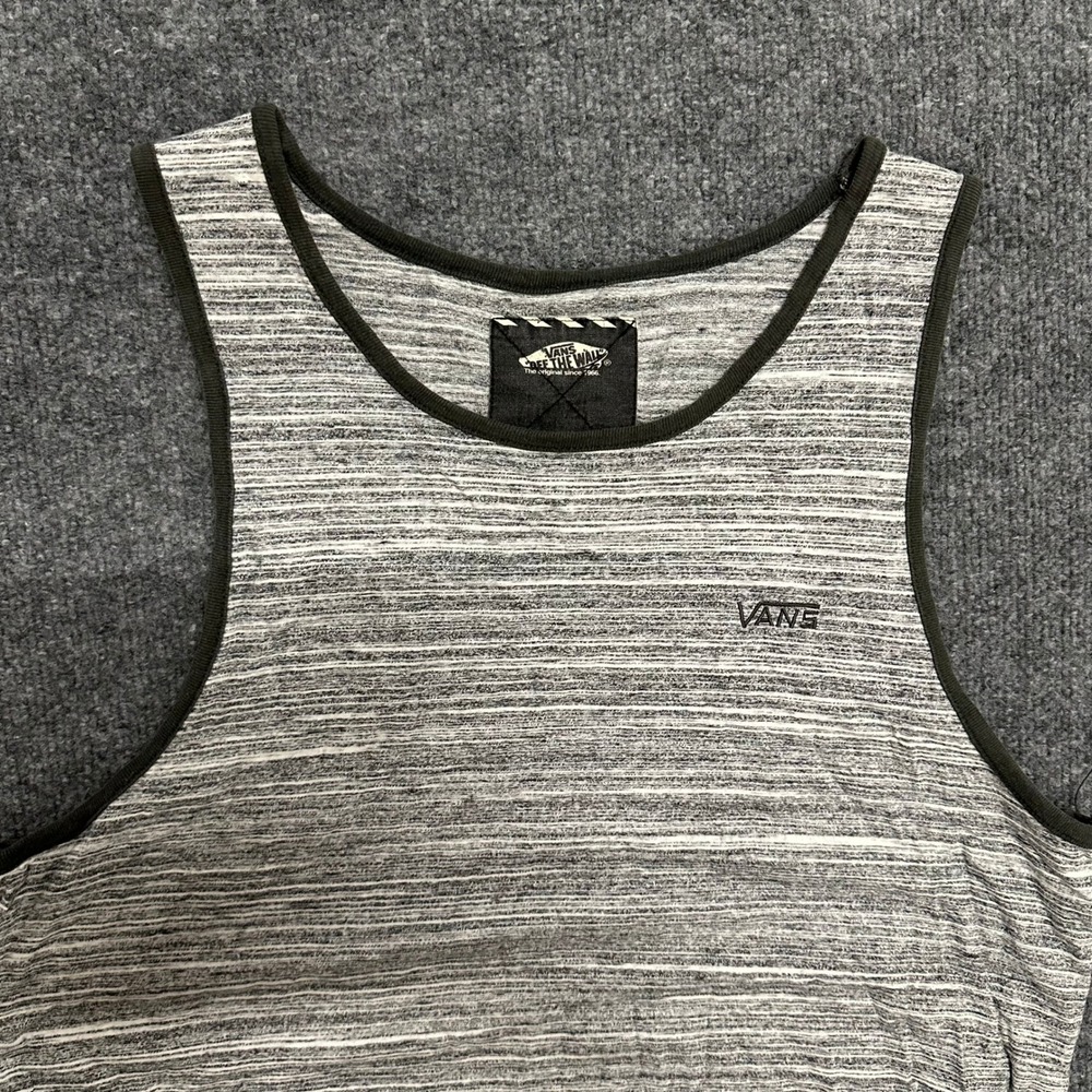 Vans Tank Top Mens Size M Gray Space Dye Sleeveless Casual Skate Logo Shirt